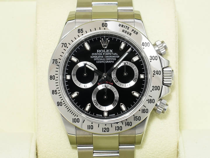 ロレックス デイトナ Ref.116520 ステンレススチール ブラック文字盤 美品 wh9ijr8s