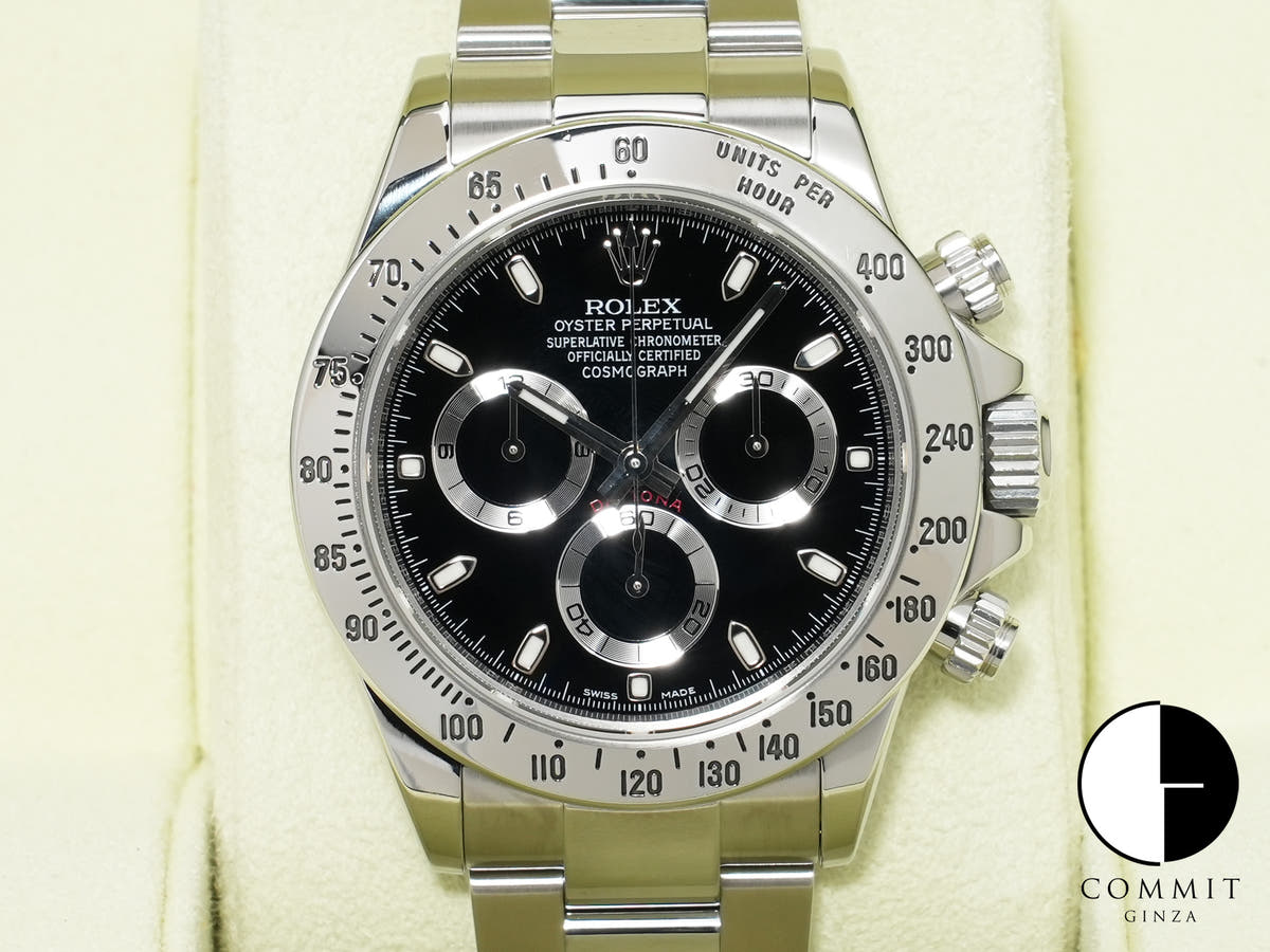 ロレックス デイトナ Ref.116520 ステンレススチール ブラック文字盤 美品 ypu688wz