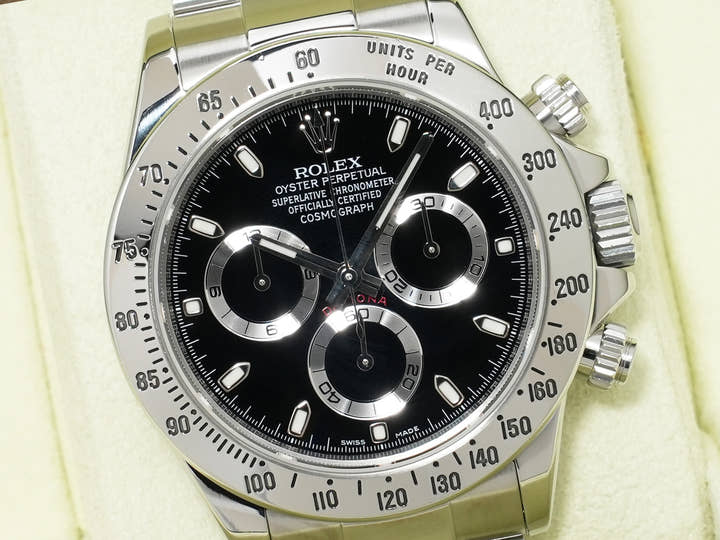 ロレックス デイトナ Ref.116520 ステンレススチール ブラック文字盤 美品 ypu688wz
