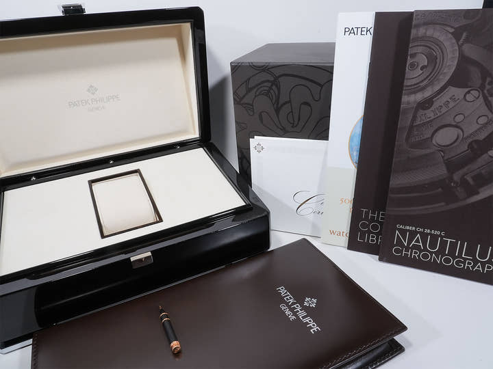 パテックフィリップ ノーチラス クロノグラフ Ref.5980/1AR-001 ステンレススチール/ローズゴールド ブルー文字盤 美品 ajpko7io