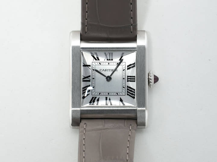 カルティエ タンク ノルマル Ref.WGTA0109 プラチナ シルバー文字盤 美中古 dsn7diuo