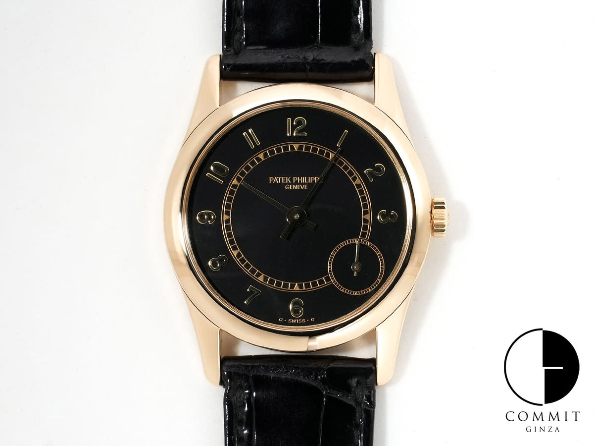 パテックフィリップ カラトラバ Ref.5000J イエローゴールド ブラック文字盤 美中古 o6rm93pd