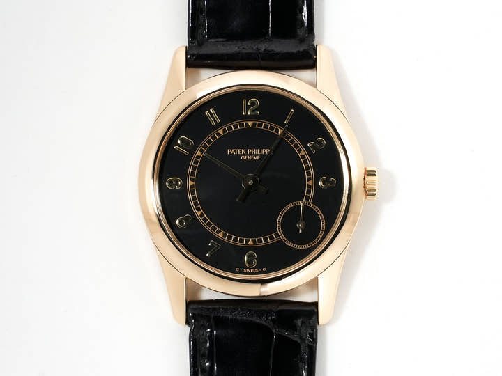 パテックフィリップ カラトラバ Ref.5000J イエローゴールド ブラック文字盤 美中古 o6rm93pd