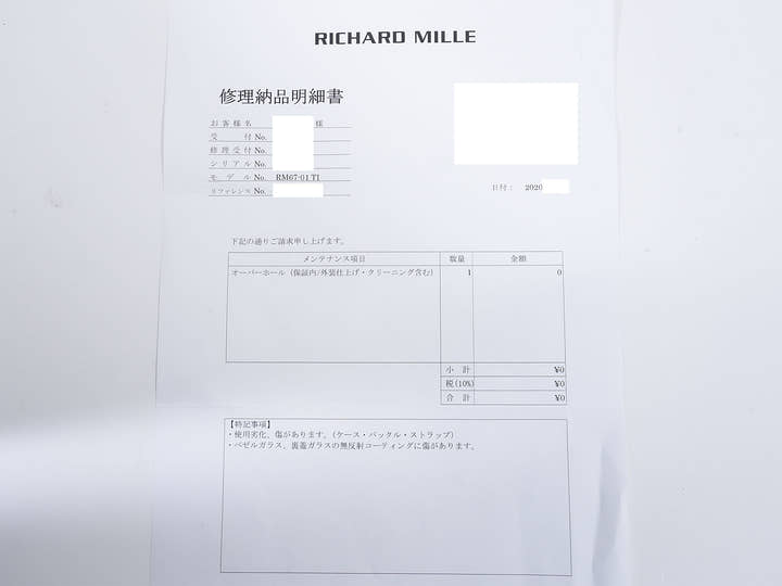 リシャールミル オートマティック Ref.RM67-01 チタン スケルトン文字盤 中古 nhicam4u