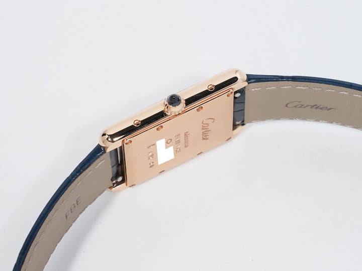カルティエ タンク ルイ カルティエ LM Ref.WGTA0058 ローズゴールド グレー×ブルー文字盤 中古 tebfn8eo