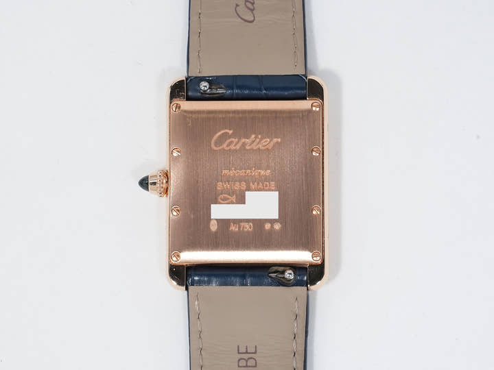 カルティエ タンク ルイ カルティエ LM Ref.WGTA0058 ローズゴールド グレー×ブルー文字盤 中古 tebfn8eo