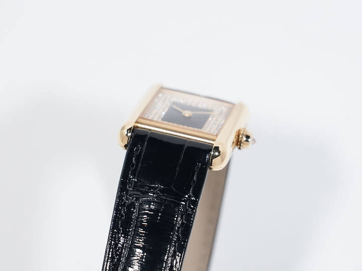 カルティエ タンク ルイ カルティエ SM Ref.WGTA0269 イエローゴールド ブラック×パヴェダイヤ文字盤 中古 wvd5ound