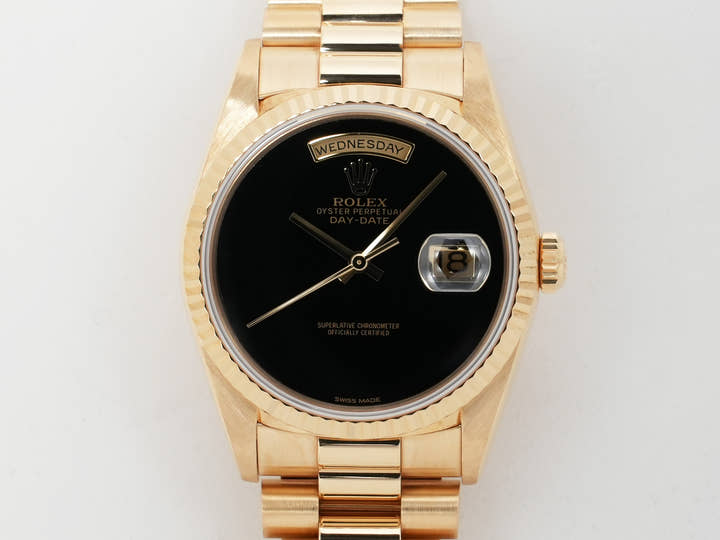 Rolex Day-Date 36 Ref. 18238 Yellow Gold Onyx Dial Excellent Condition eiv836uj
