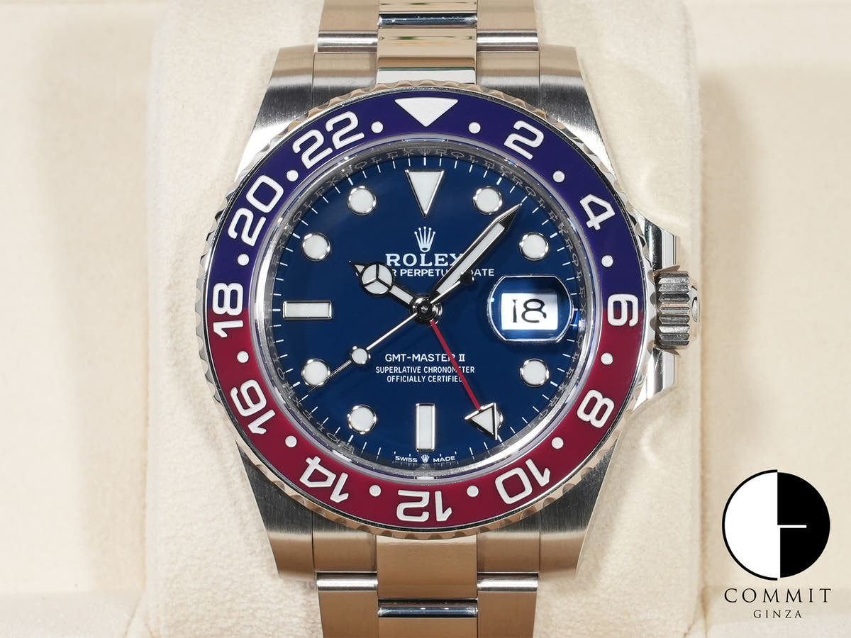 Pre-owned Rolex GMT-Master II Ref. 126719BLRO White Gold Midnight Blue Dial Oyster Bracelet cm2kysm6