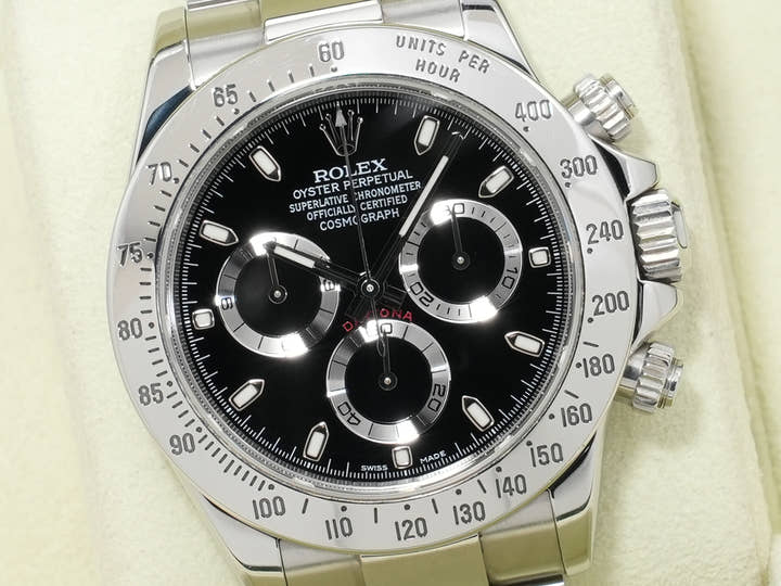 Rolex Daytona Ref. 116520 Stainless Steel Black Dial Pre-owned 44r6x2ym