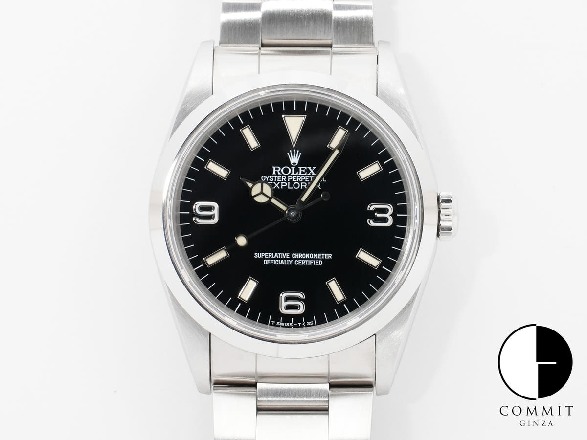 Rolex Explorer I Ref. 14270 Stainless Steel Black Dial Oyster Bracelet Excellent Condition bkqsx4ba
