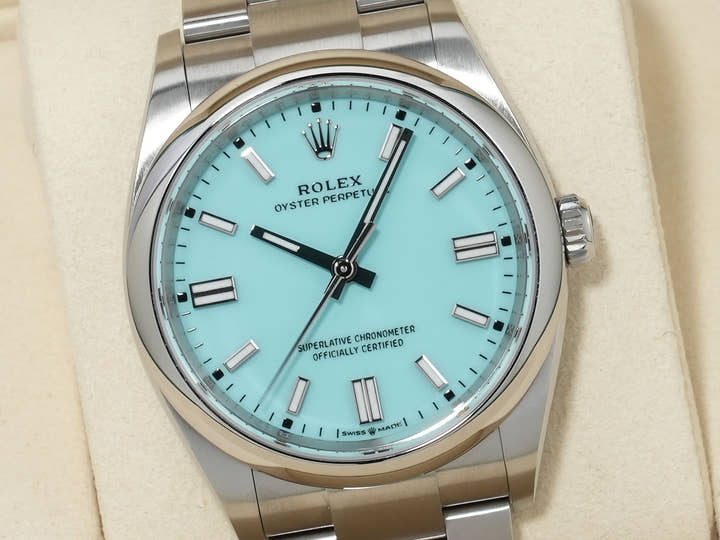 Rolex Oyster Perpetual 36 Ref. 126000 Stainless Steel Turquoise Dial Unused 7uwticmz