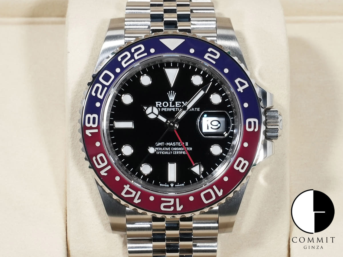 Pre-owned Rolex GMT-Master II Ref. 126710BLRO Stainless Steel with Black Dial and Jubilee Bracelet (CDP4IGFD)
