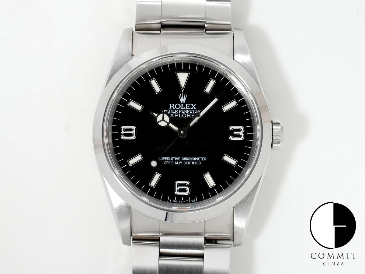 Pre-owned Rolex Explorer I Ref. 14270 Stainless Steel Black Dial Oyster Bracelet cc7mz8kt