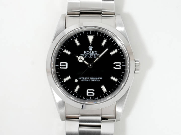 Pre-owned Rolex Explorer I Ref. 14270 Stainless Steel Black Dial Oyster Bracelet cc7mz8kt