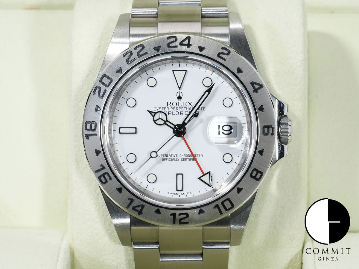 Rolex Explorer II Ref. 16570 Stainless Steel White Dial Oyster Bracelet Excellent Condition xh8hekz4