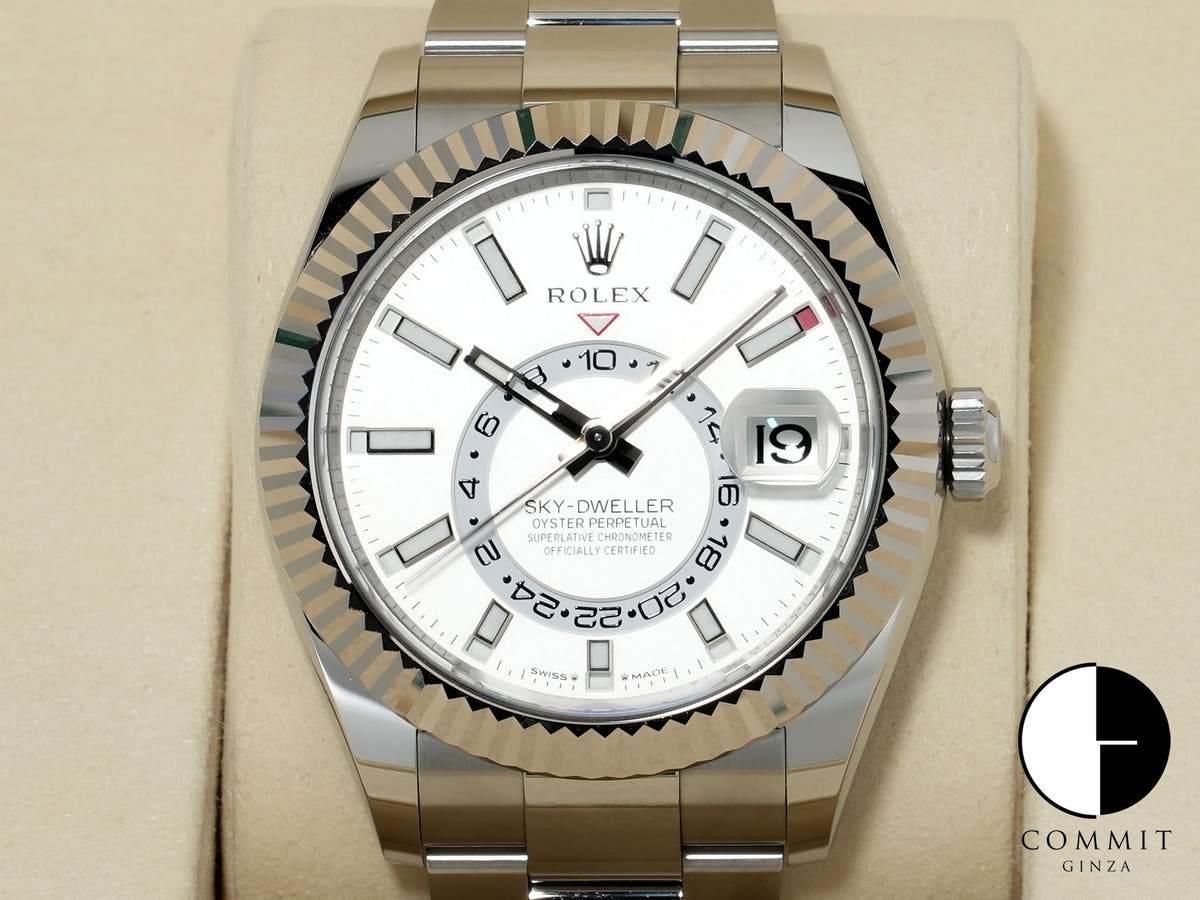 Rolex Sky-Dweller Ref. 336934 Stainless Steel/White Gold White Dial Oyster Bracelet Unused 7rm3vtuf