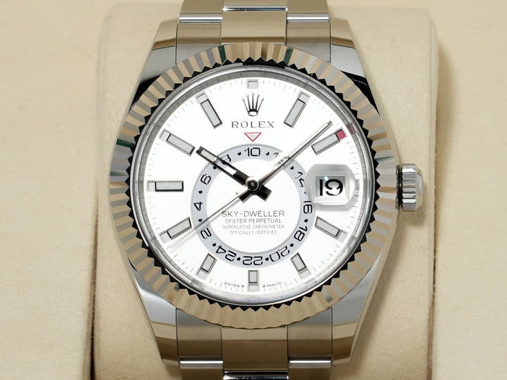 Rolex Sky-Dweller Ref. 336934 Stainless Steel/White Gold White Dial Oyster Bracelet Unused 7rm3vtuf