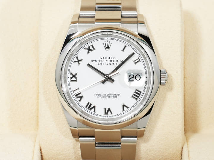 Pre-owned Rolex Datejust 36 Ref. 126200 Stainless Steel White Dial Oyster Bracelet qg6fipn3