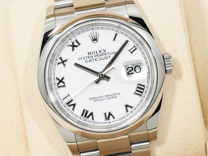 Pre-owned Rolex Datejust 36 Ref. 126200 Stainless Steel White Dial Oyster Bracelet qg6fipn3