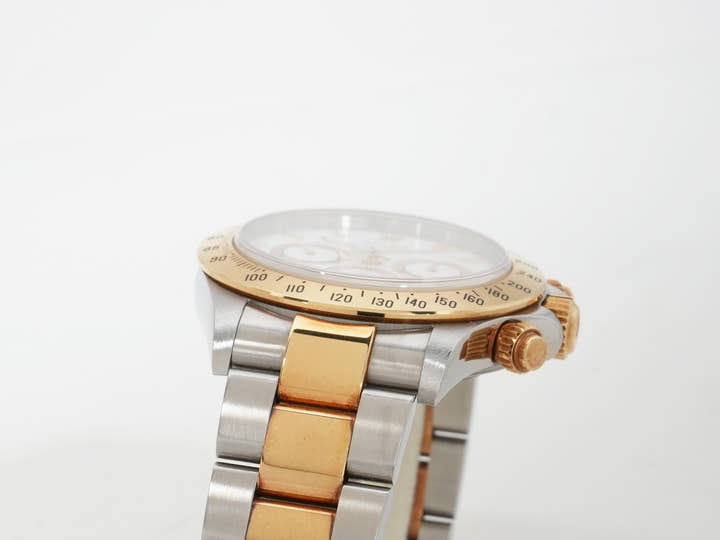 Pre-owned Rolex Daytona El Primero Ref. 16523 Stainless Steel/Yellow Gold White Dial 3gj5qqru