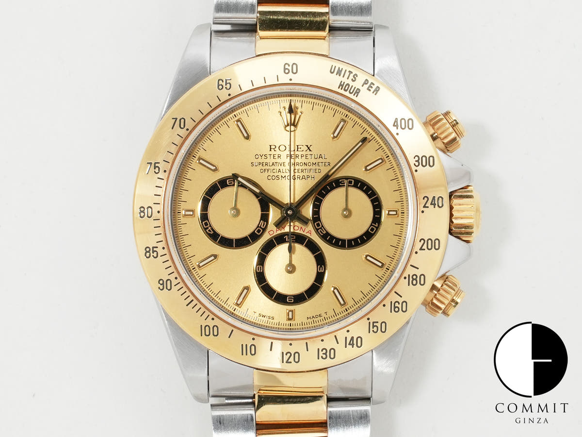 Pre-owned Rolex Daytona El Primero Ref. 16523 Stainless Steel/Yellow Gold Champagne Dial (pwu4e8jg)