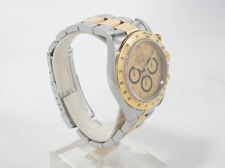 Pre-owned Rolex Daytona El Primero Ref. 16523 Stainless Steel/Yellow Gold Champagne Dial (pwu4e8jg)