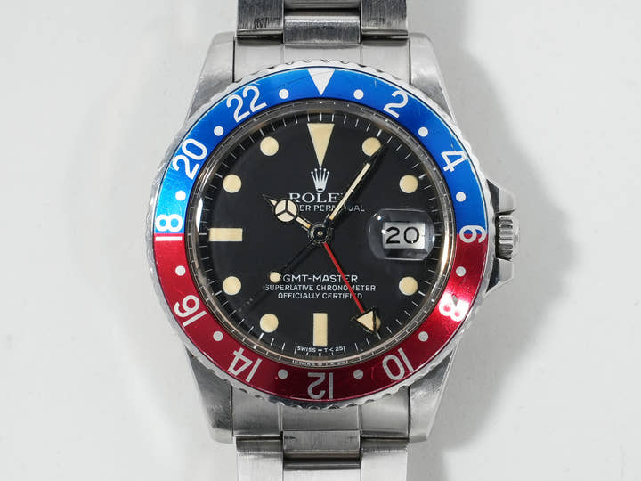 Pre-owned Rolex GMT-Master Ref. 16750 Stainless Steel Black Dial Oyster Bracelet t76optc5