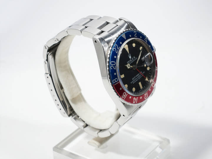 Pre-owned Rolex GMT-Master Ref. 16750 Stainless Steel Black Dial Oyster Bracelet t76optc5