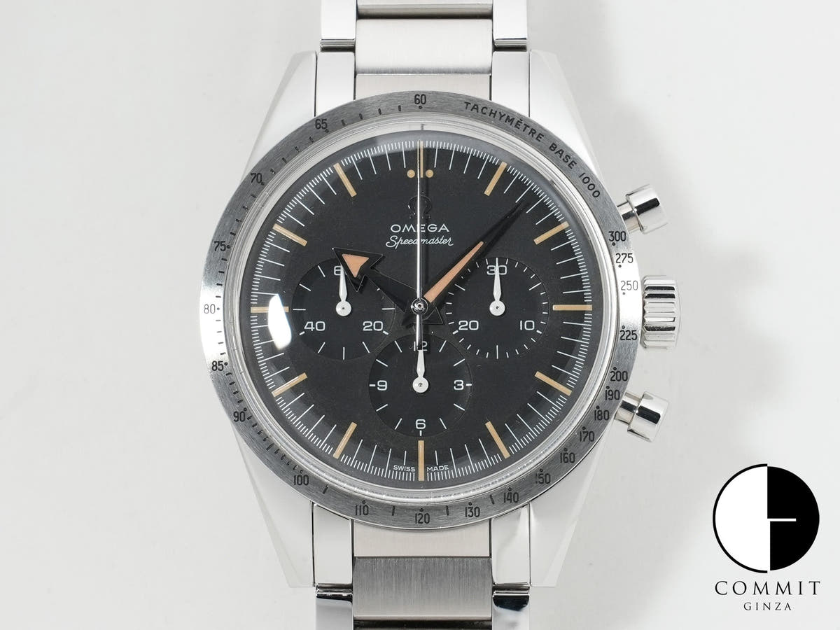 オメガ スピードマスター '57 クロノグラフ 38.6MM Ref.311.10.39.30.01.001 ステンレススチール ブラック文字盤 未使用 9zknd32f