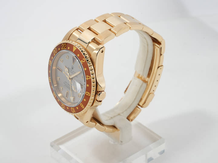 Rolex GMT-Master II Ref. 16718RG Yellow Gold Silver Dial Pre-owned zjxp5uad