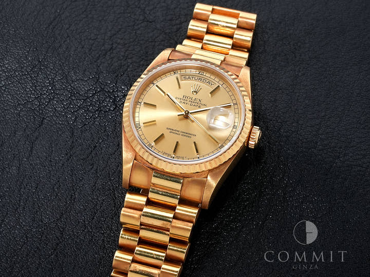 ロレックス デイデイト36 Ref.18238 イエローゴールド シャンパンローマン文字盤 中古 gi2kdoyo