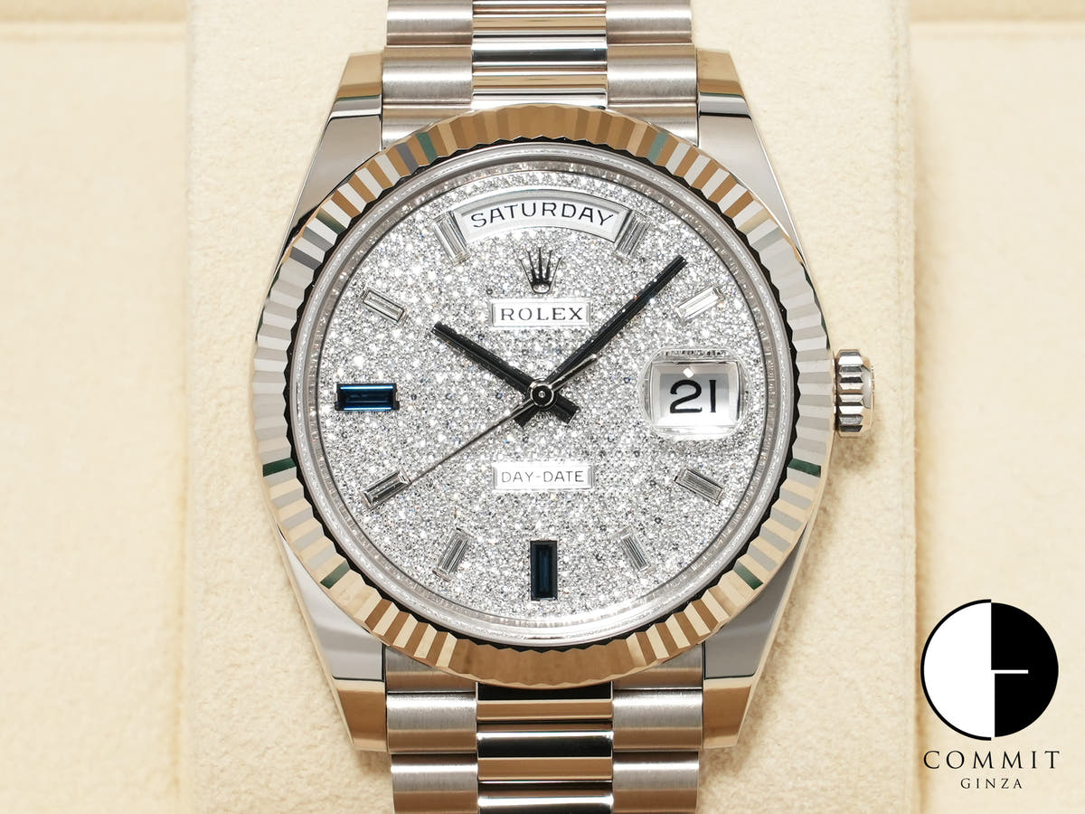 ロレックス デイデイト40 Ref.228239 ホワイトゴールド パヴェダイヤモンド文字盤 未使用 7epn2ot5