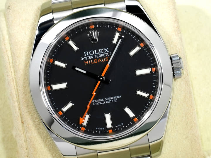 ロレックス ミルガウス Ref.116400 ステンレススチール ブラック文字盤 美品 6g993eh6