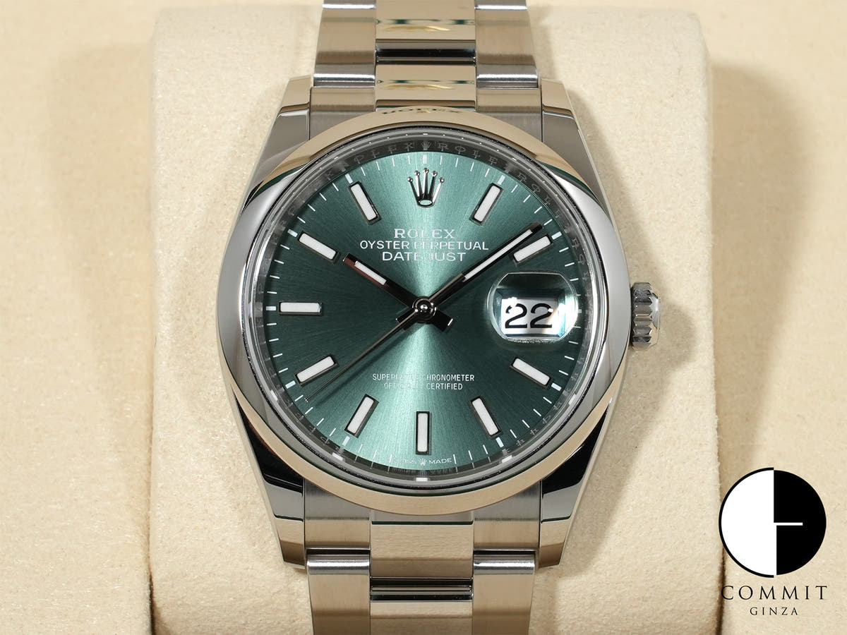 ロレックス デイトジャスト36 Ref.126200 ステンレススチール ミントグリーン文字盤 オイスターブレスレット 美中古 wdms9r9a