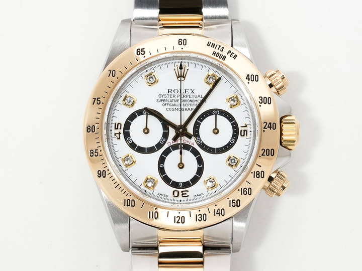 ロレックス デイトナ エルプリメロ Ref.16523G ステンレススチール/イエローゴールド ホワイト×8Pダイヤ文字盤 中古 y5udwi4g