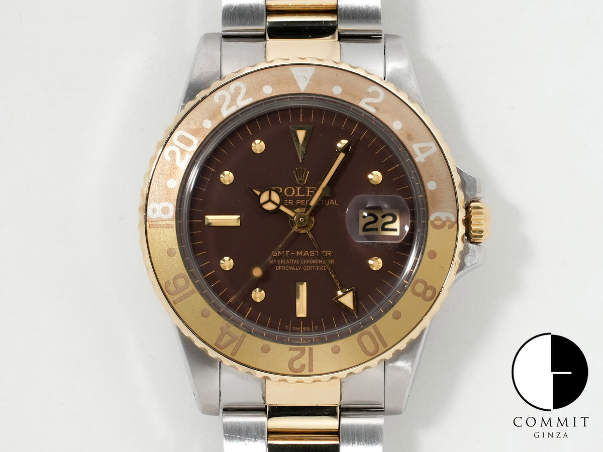 ロレックス GMTマスター Ref.1675/3 ステンレススチール/イエローゴールド ブラウン文字盤 オイスターブレスレット 中古 rjug2qu7