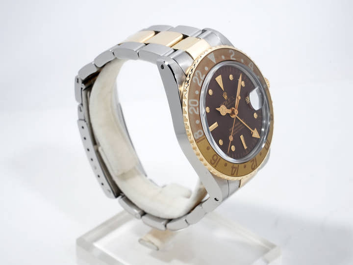 ロレックス GMTマスター Ref.1675/3 ステンレススチール/イエローゴールド ブラウン文字盤 オイスターブレスレット 中古 rjug2qu7