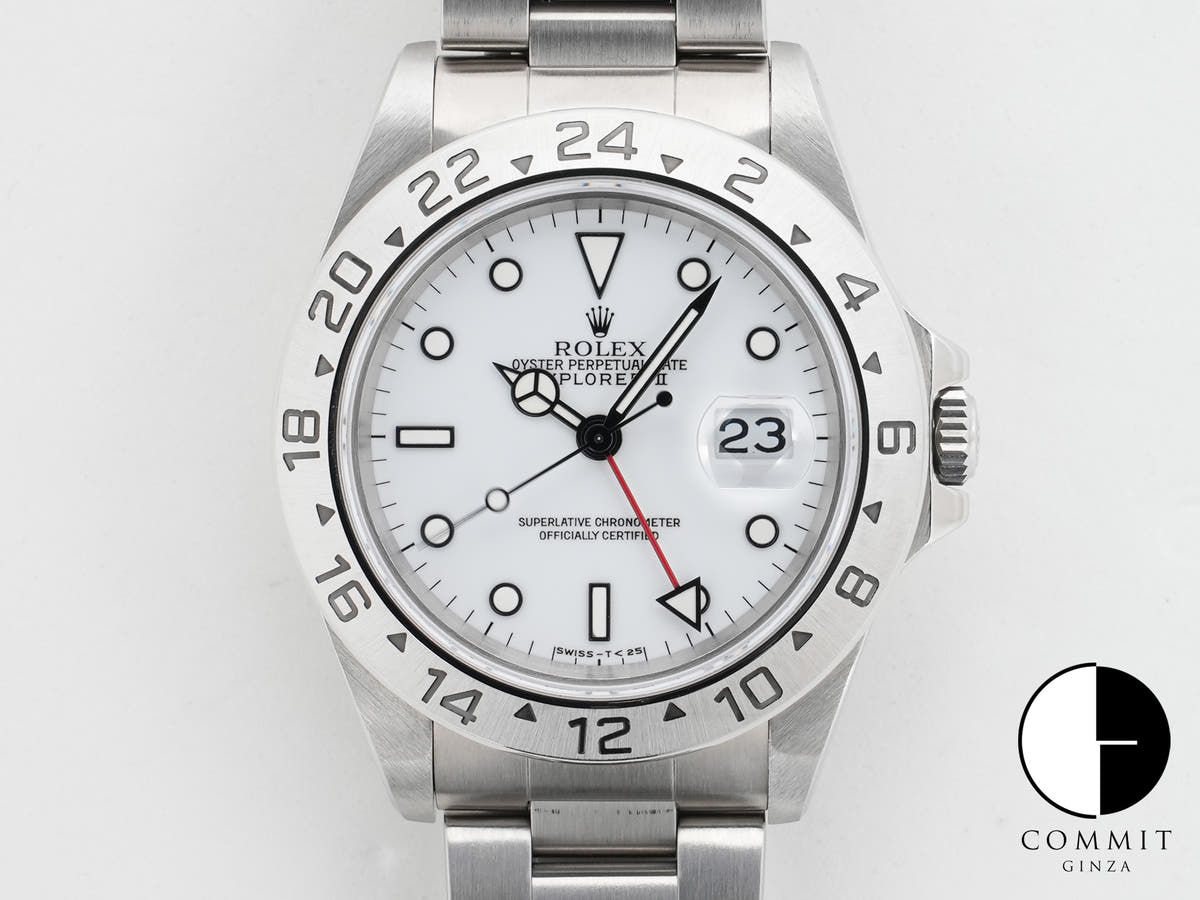 ロレックス エクスプローラーII Ref.16570 ステンレススチール ホワイト文字盤 オイスターブレスレット 中古 bhhbfcb3