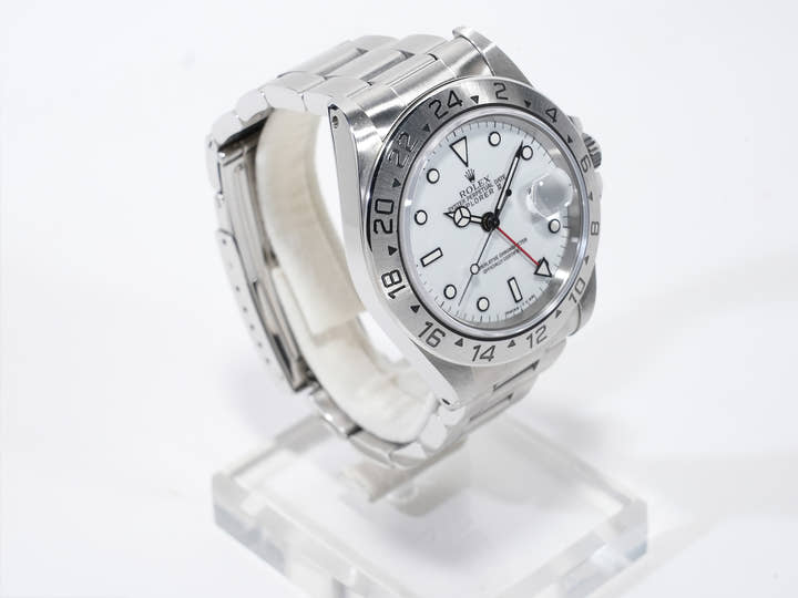 ロレックス エクスプローラーII Ref.16570 ステンレススチール ホワイト文字盤 オイスターブレスレット 中古 bhhbfcb3