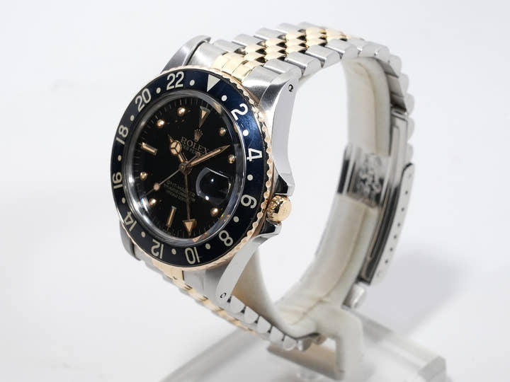 ロレックス GMTマスター Ref.16753 ステンレススチール/イエローゴールド ブラック文字盤 ジュビリーブレスレット 中古 56nqjw2u