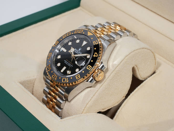 ロレックス GMTマスターII Ref.126713GRNR ステンレススチール/イエローゴールド ブラック文字盤 ジュビリーブレスレット 中古 sxiyh8b8