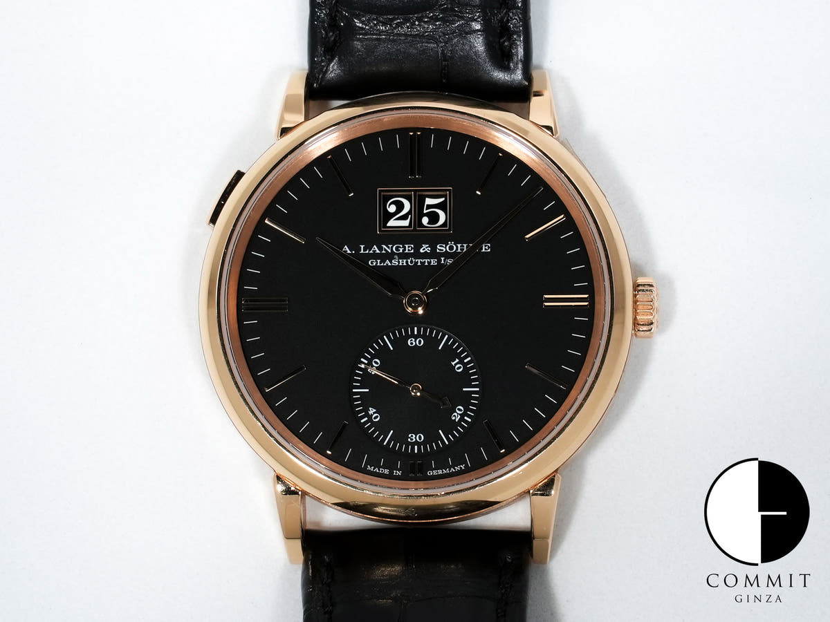 A.ランゲ&ゾーネ サクソニア アウトサイズ デイト Ref.381.031 ピンクゴールド ブラック文字盤 中古 4atq8axv