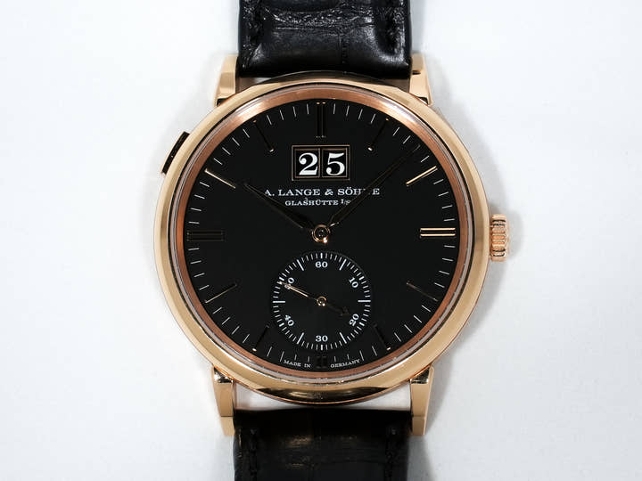 A.ランゲ&ゾーネ サクソニア アウトサイズ デイト Ref.381.031 ピンクゴールド ブラック文字盤 中古 4atq8axv
