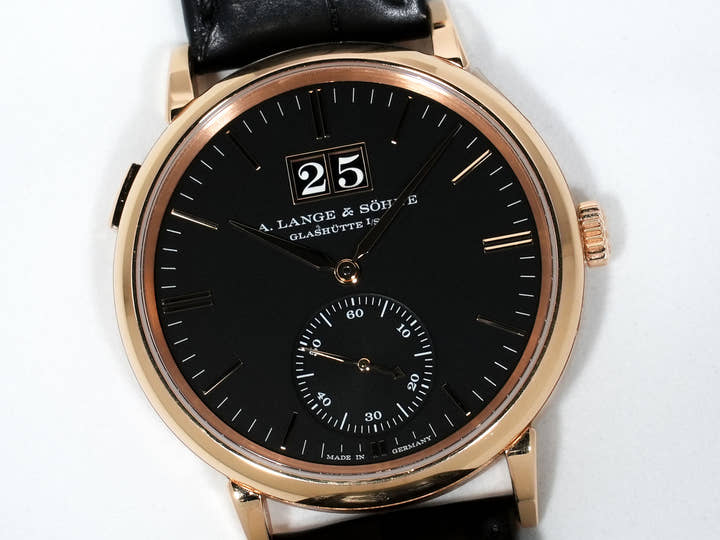 A.ランゲ&ゾーネ サクソニア アウトサイズ デイト Ref.381.031 ピンクゴールド ブラック文字盤 中古 4atq8axv