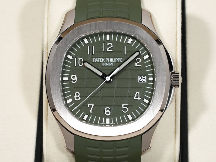 Patek Philippe Aquanaut Ref. 5168G-010 White Gold Khaki Green Dial Unused cf2b9hnj