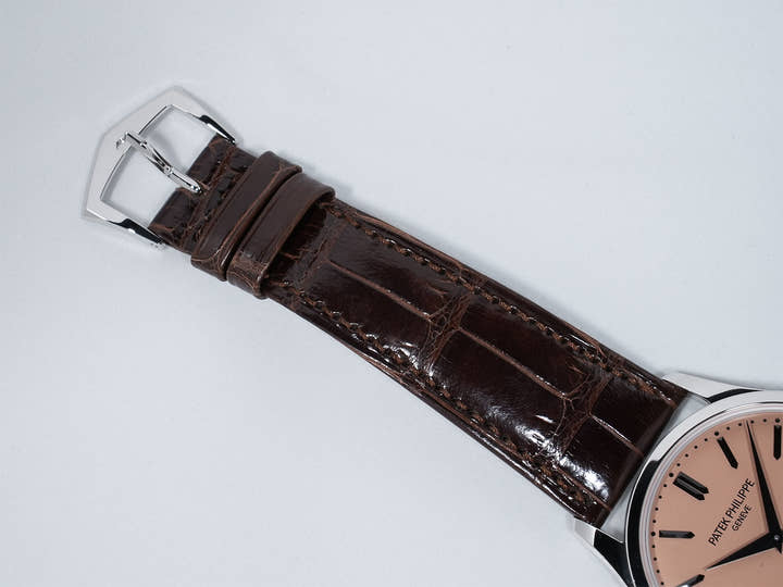 Patek Philippe Calatrava Ref. 6196P-001 Platinum with Rose Gold-Plated Opaline Dial, Unused (ttjppymh)