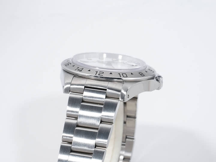 ロレックス エクスプローラーII Ref.16570 ステンレススチール ホワイト文字盤 オイスターブレスレット 中古 58kugk9n