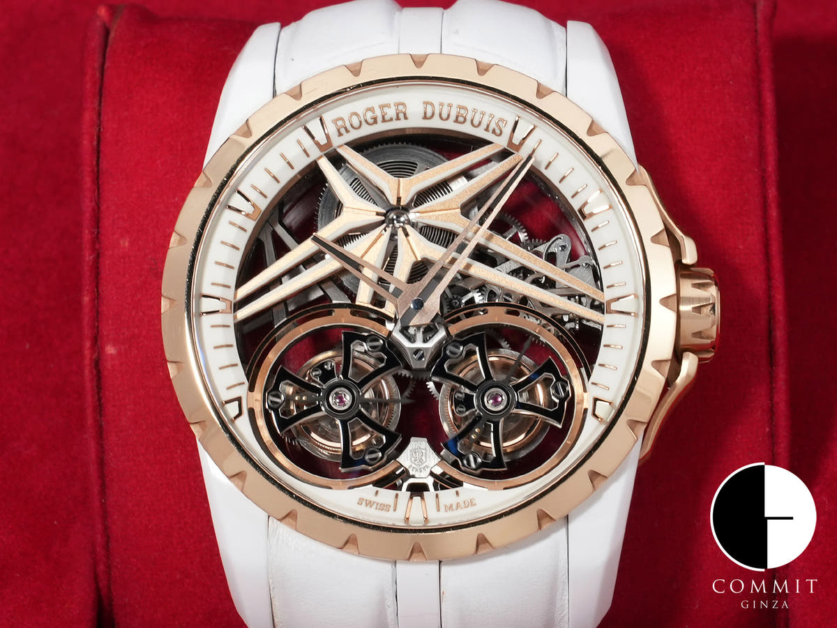 Roger Dubuis Excalibur Double Tourbillon Ref. DBEX0952 White Ceramic Skeleton Dial Pre-owned 78tt3phi