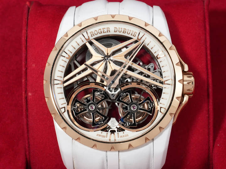 Roger Dubuis Excalibur Double Tourbillon Ref. DBEX0952 White Ceramic Skeleton Dial Pre-owned 78tt3phi